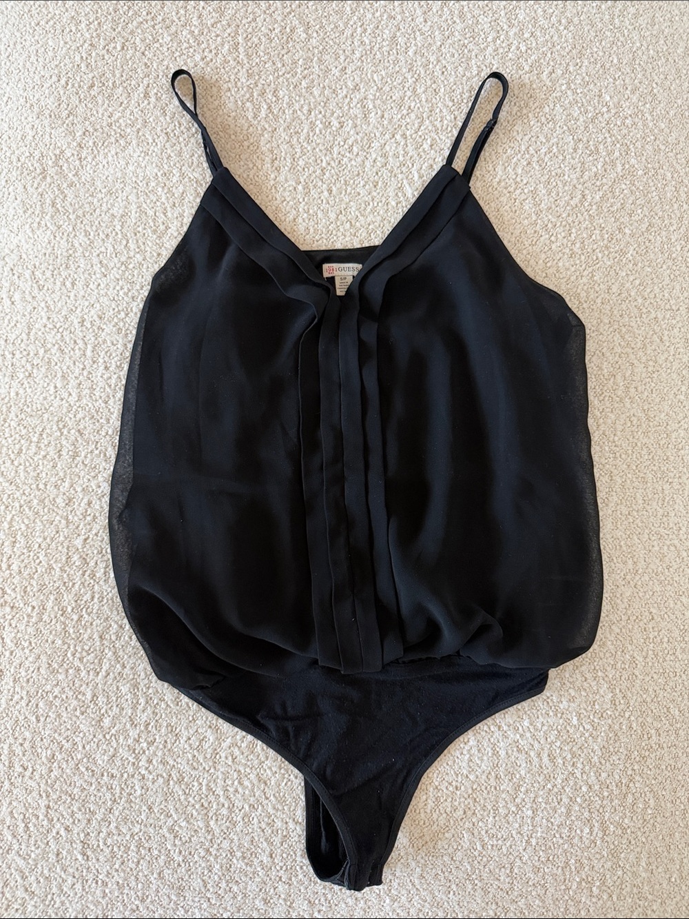 Guess Black Lace-Trim Bodysuit Cami – size Small